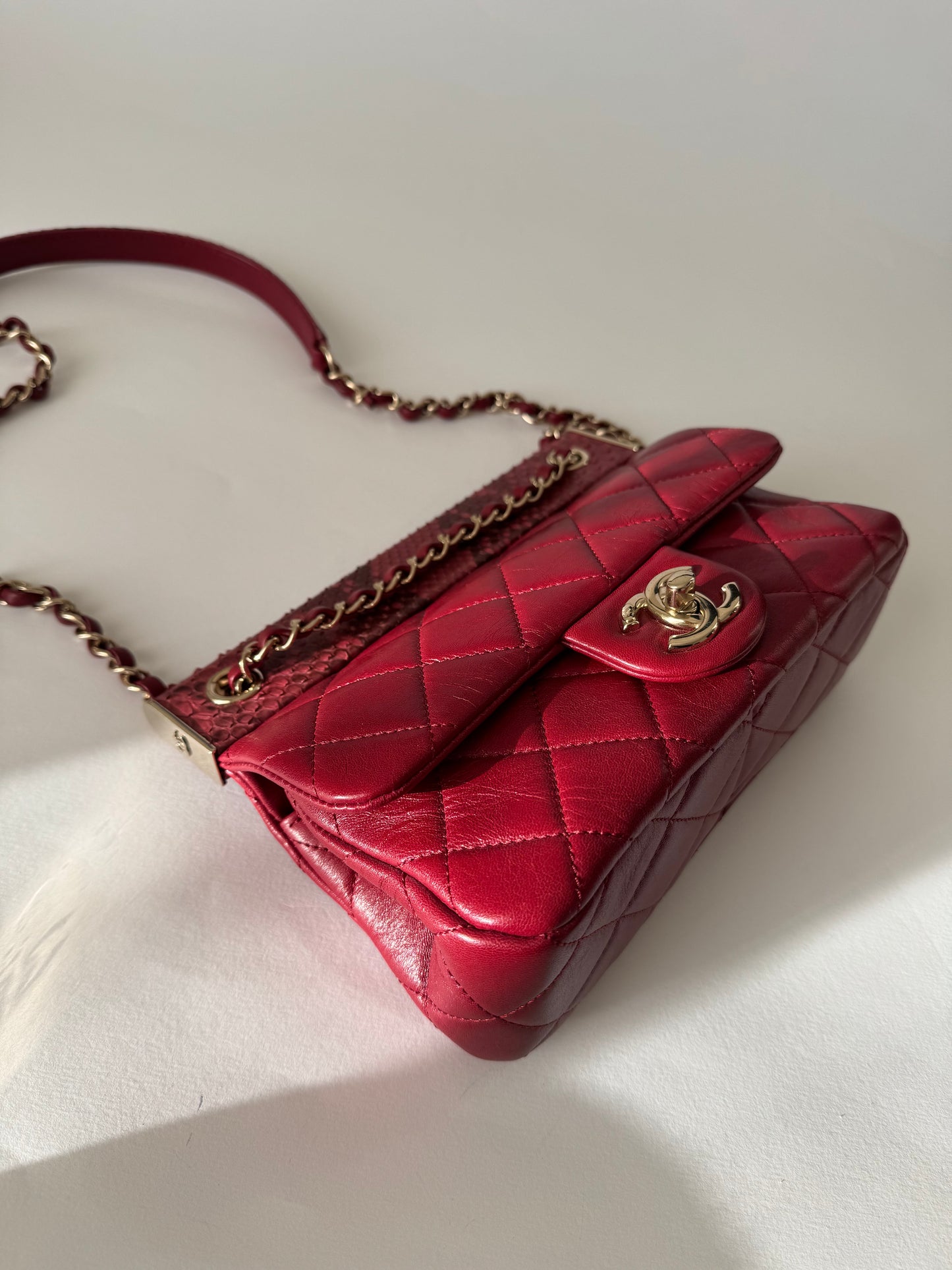 Chanel single flap with Python details
