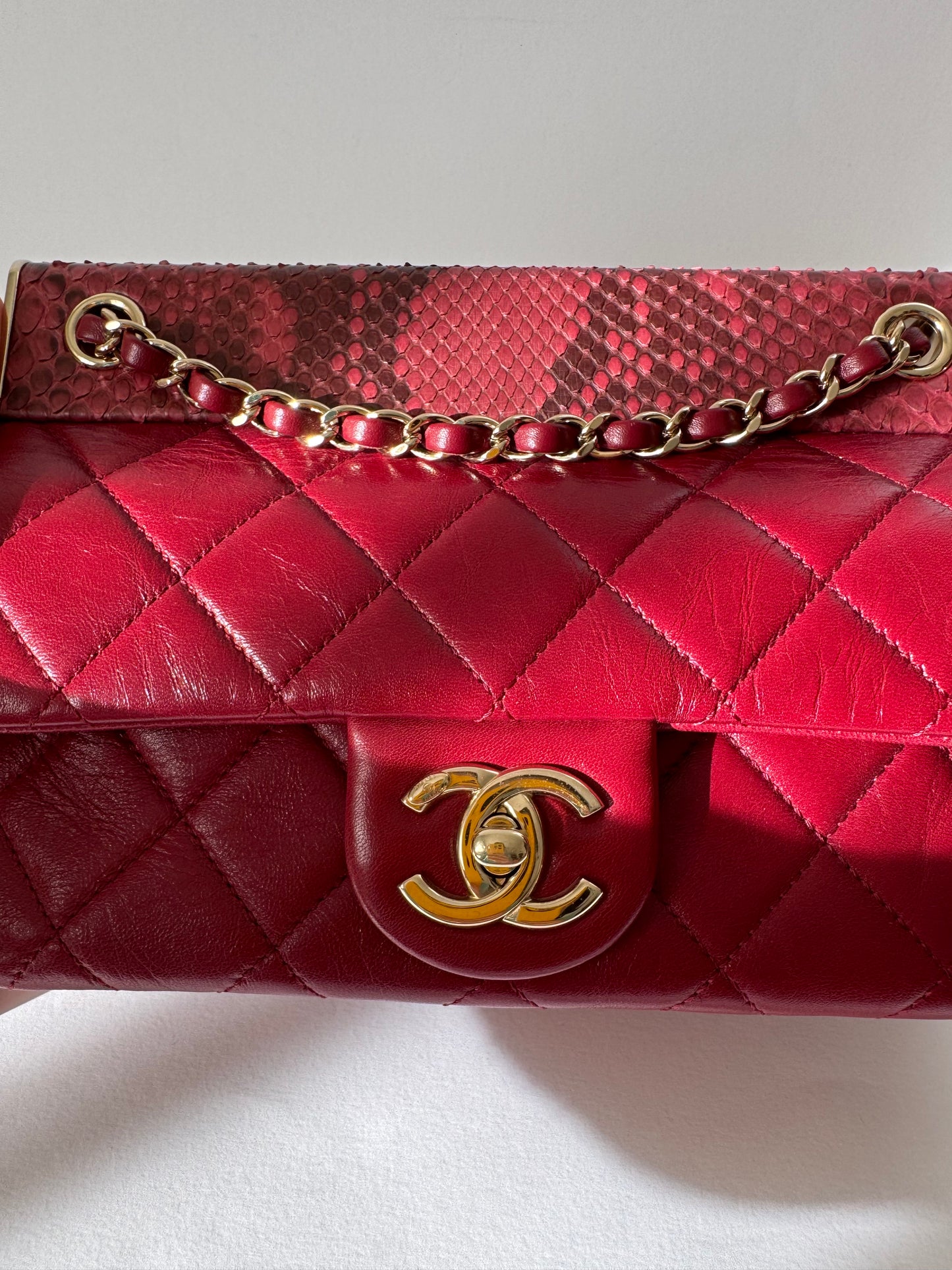Chanel single flap with Python details