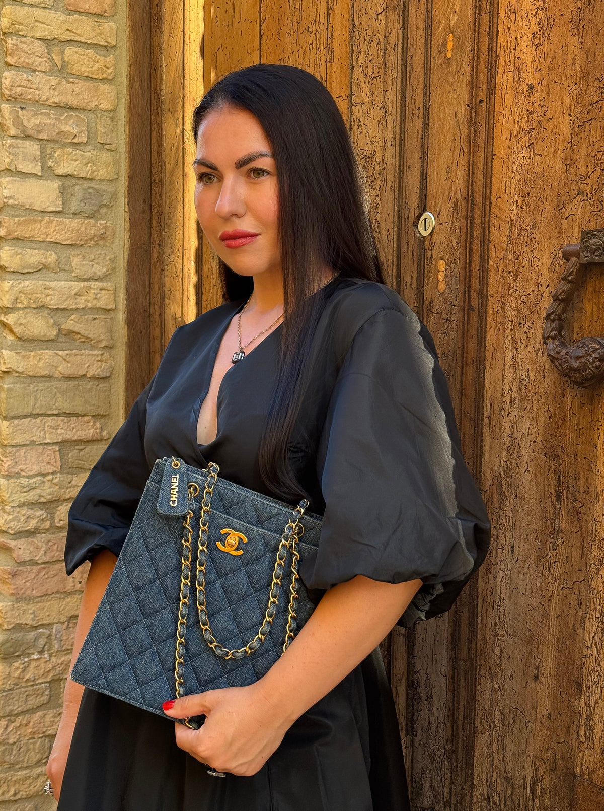 Chanel Quilted Denim Tote