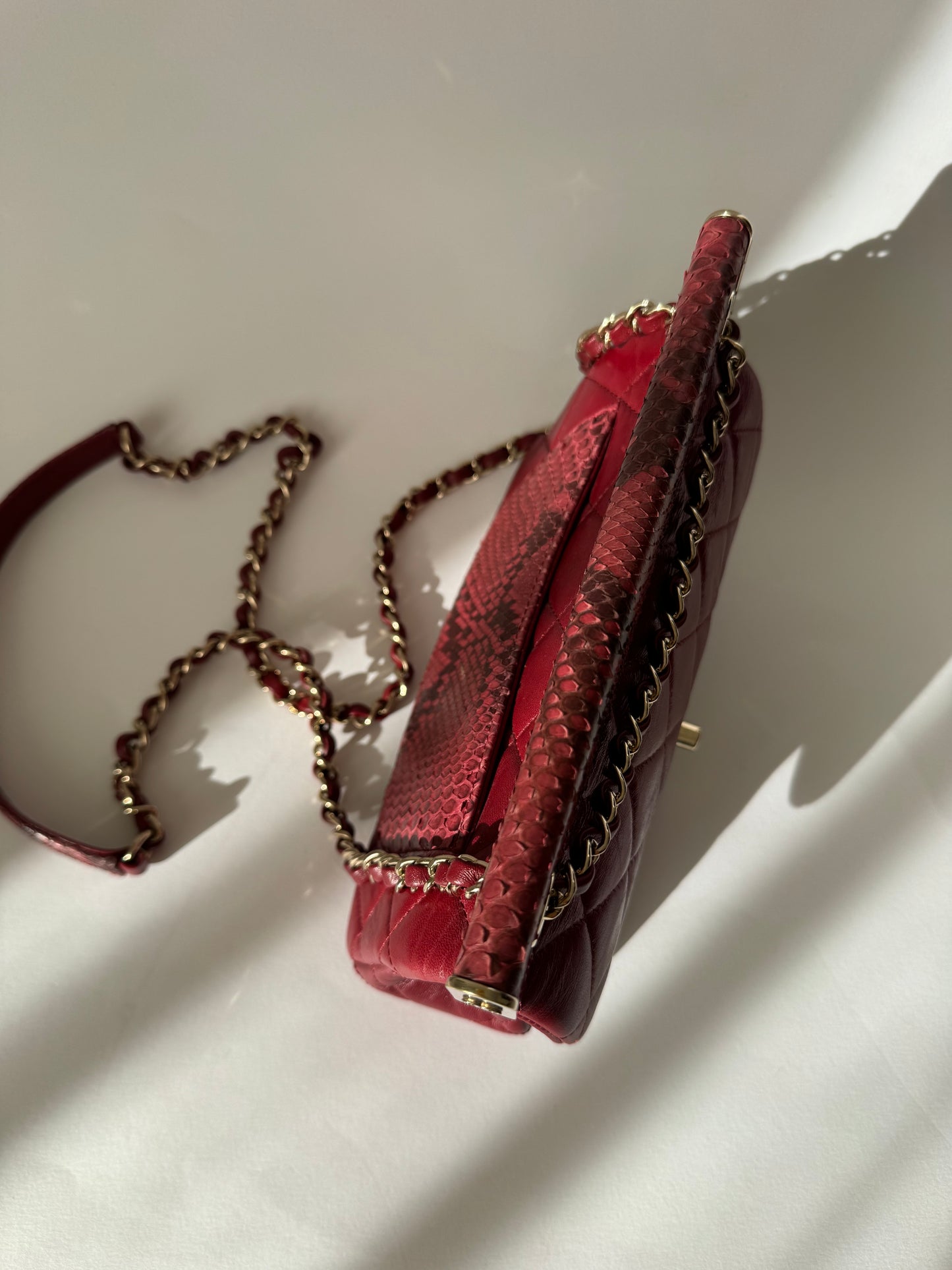 Chanel single flap with Python details