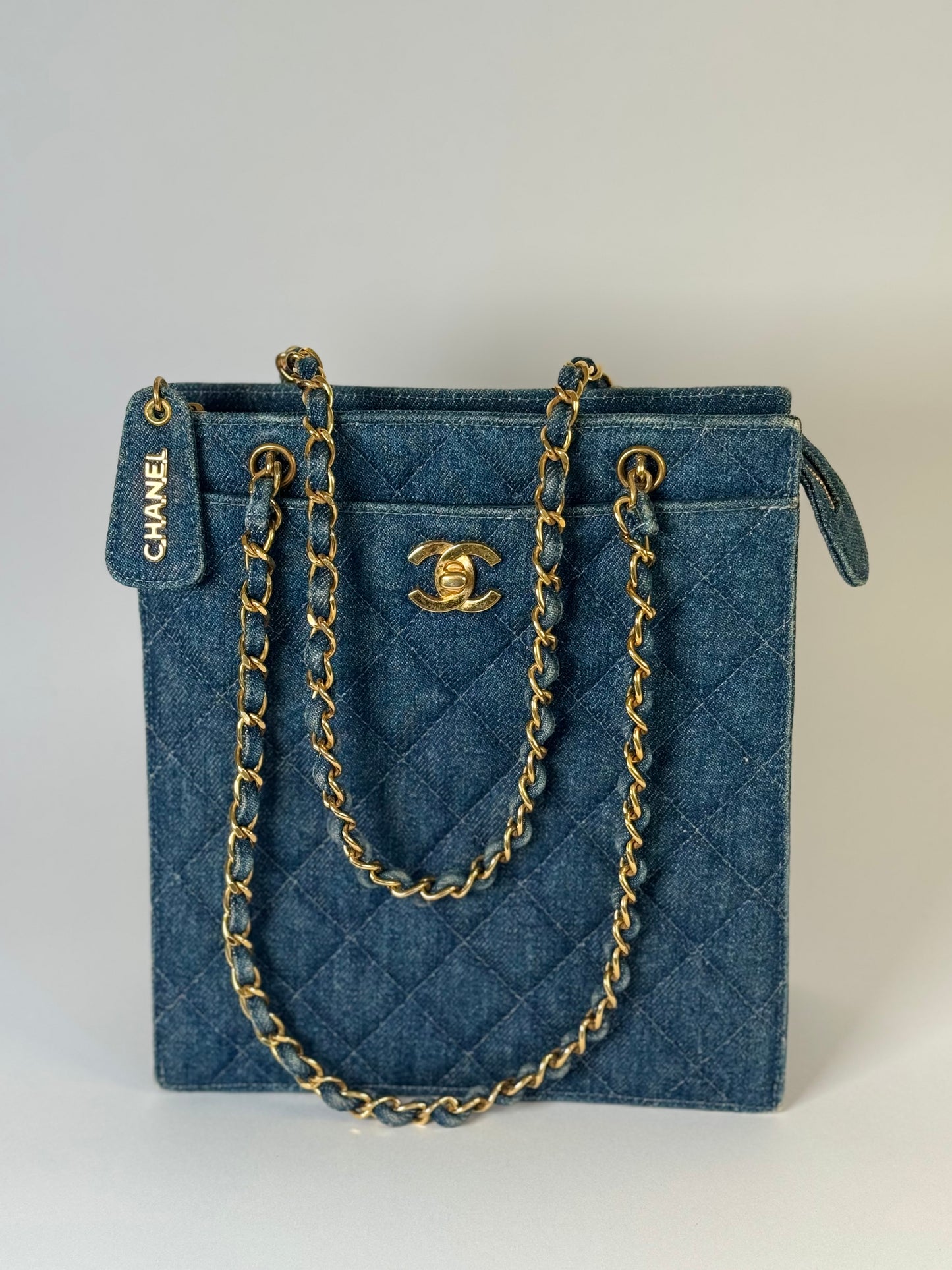 Chanel Quilted Denim Tote