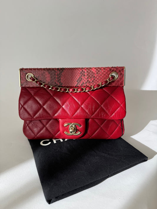 Chanel single flap with Python details