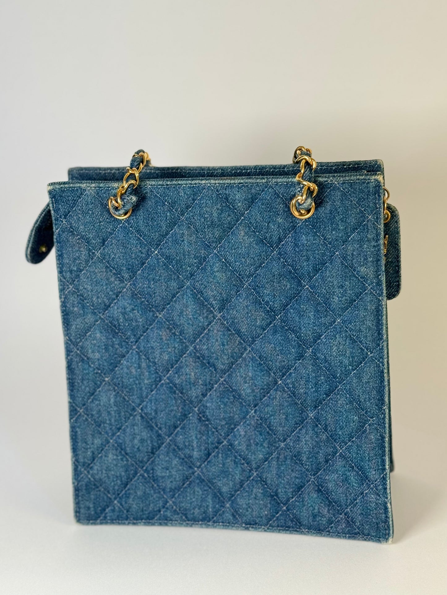 Chanel Quilted Denim Tote