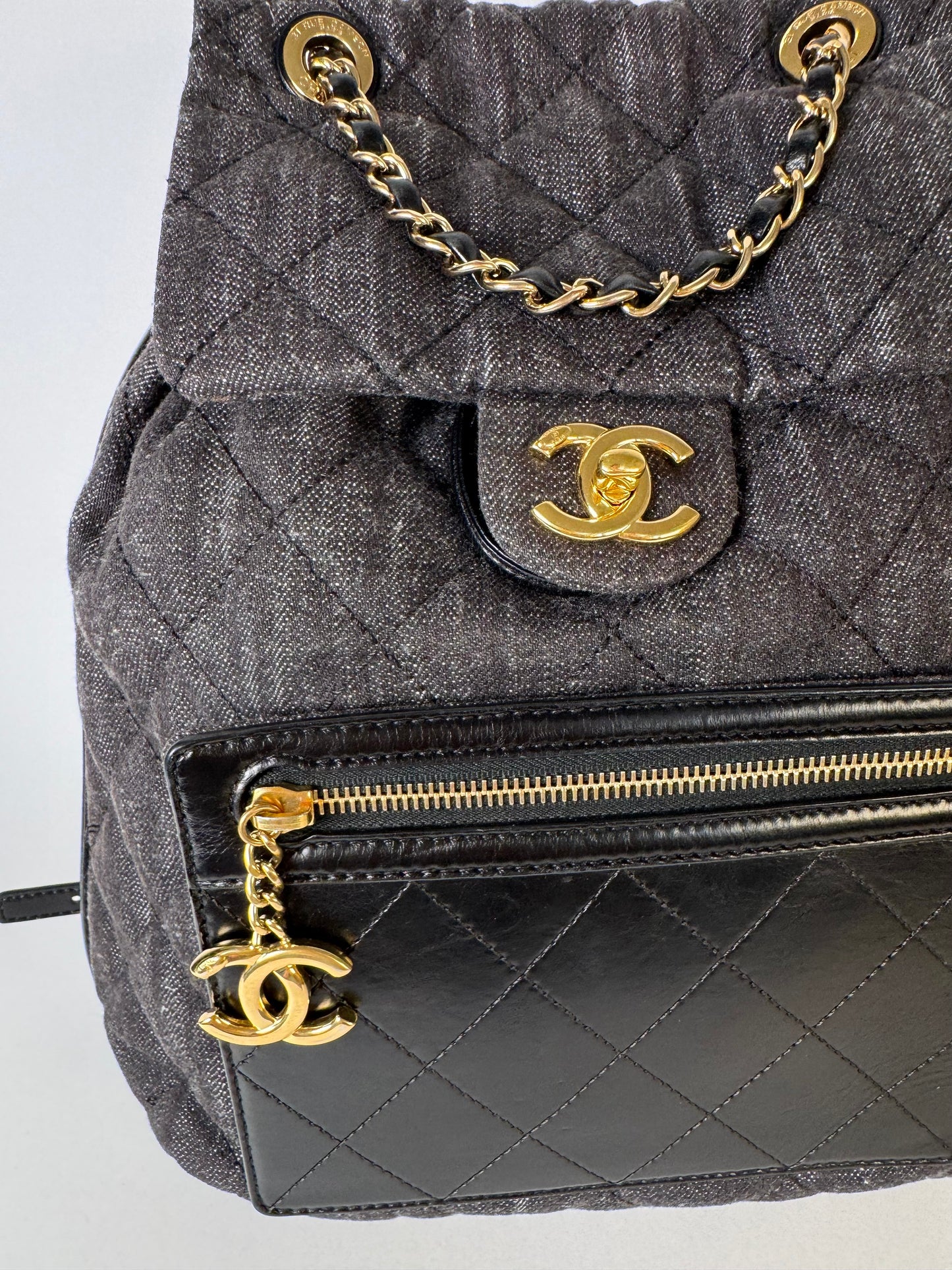 Chanel Quilted Denim Backpack