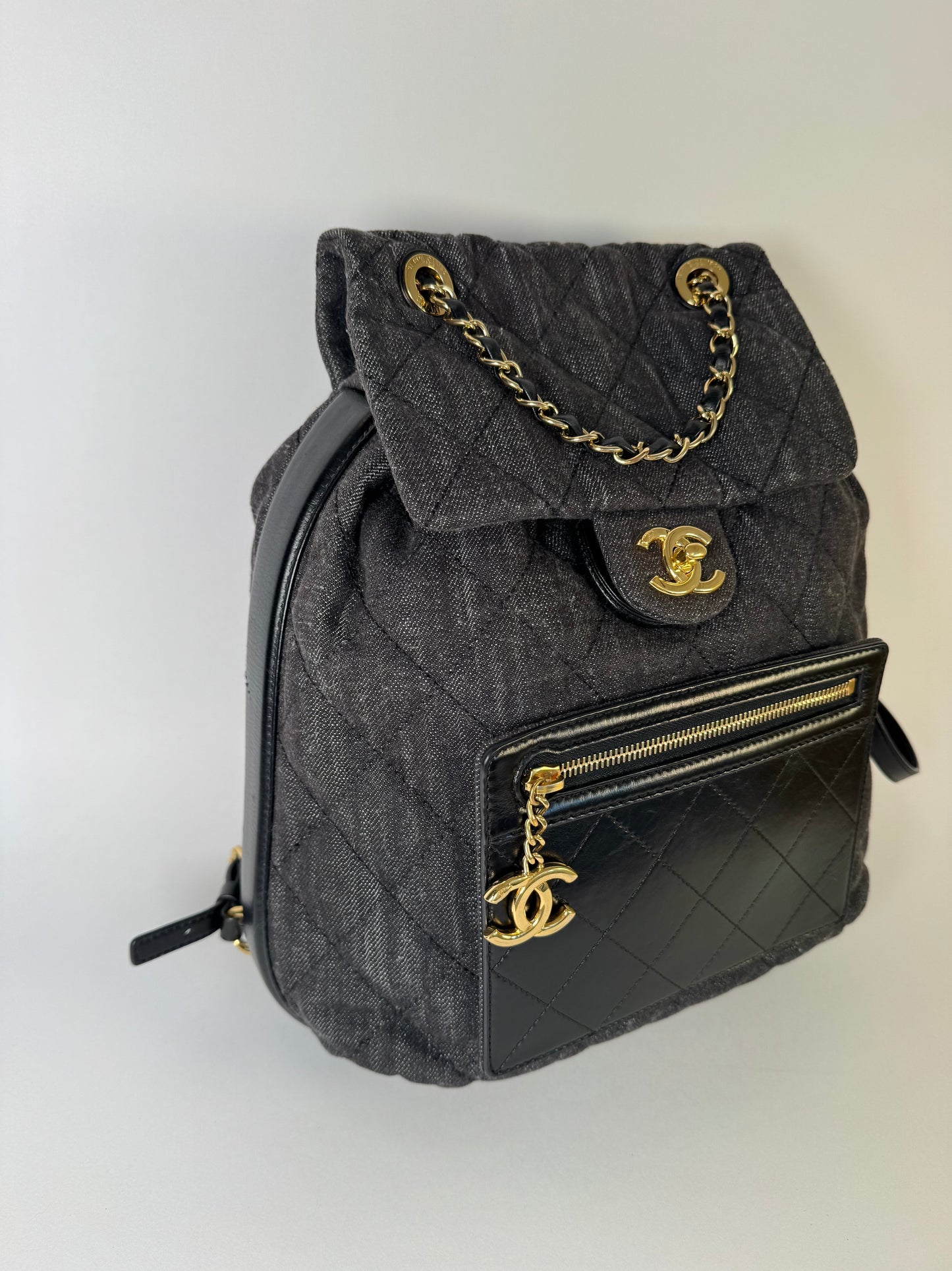 Chanel Quilted Denim Backpack