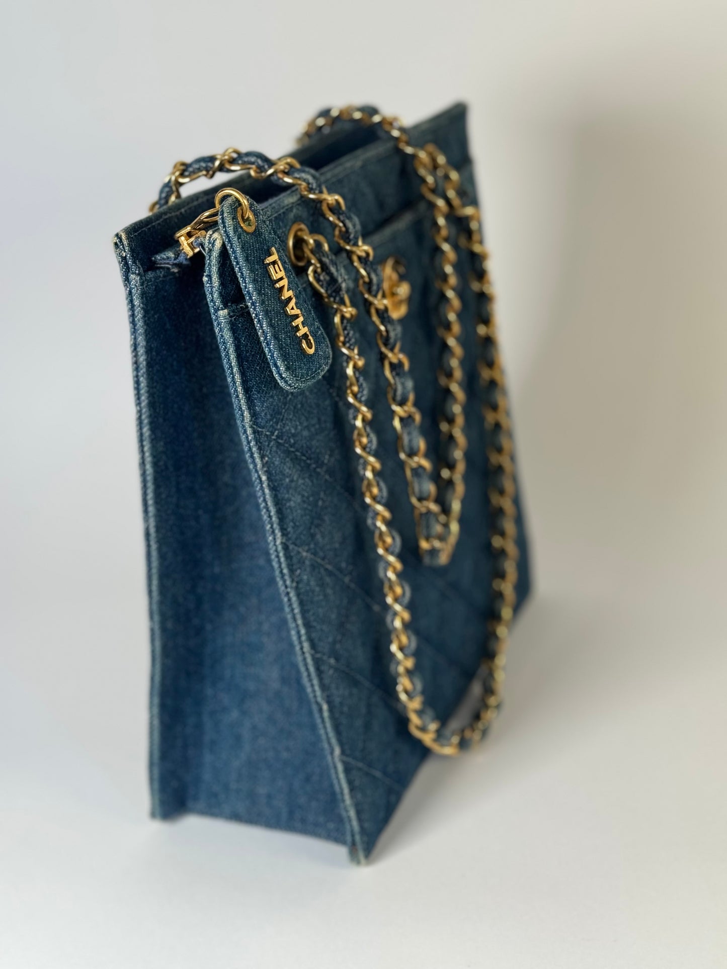 Chanel Quilted Denim Tote