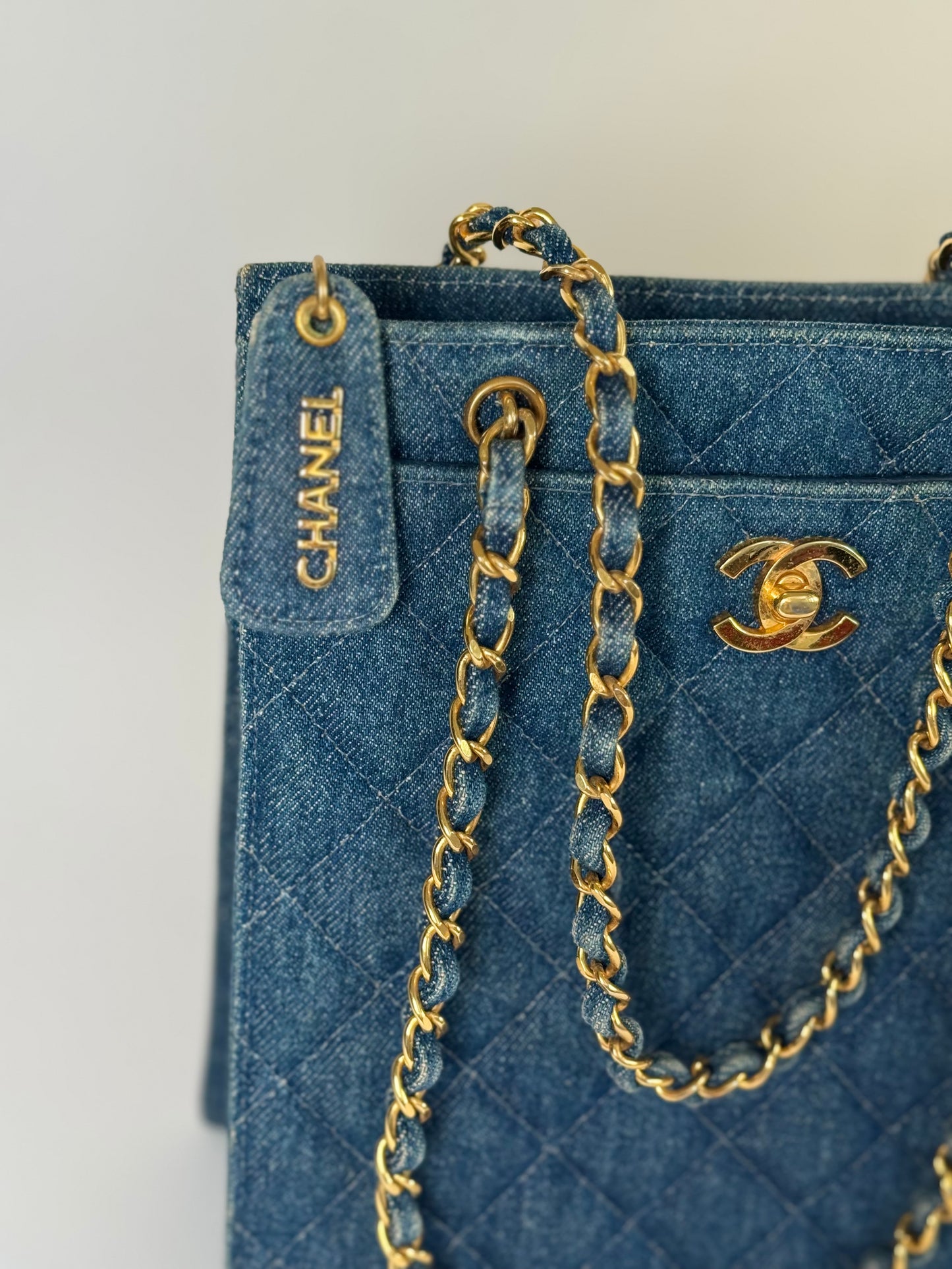 Chanel Quilted Denim Tote