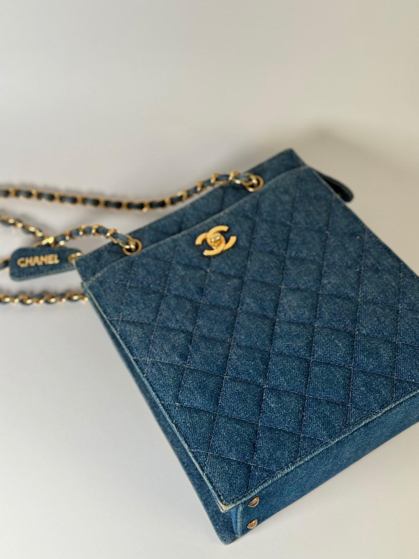 Chanel Quilted Denim Tote