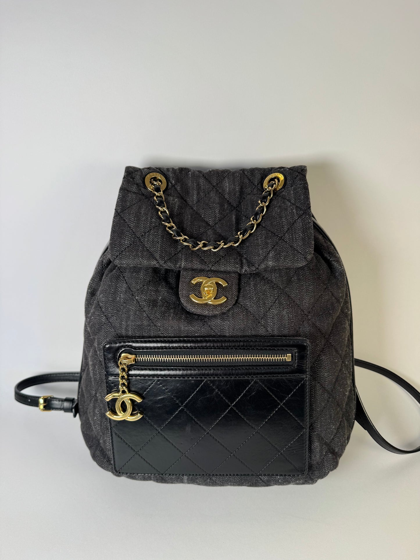 Chanel Quilted Denim Backpack