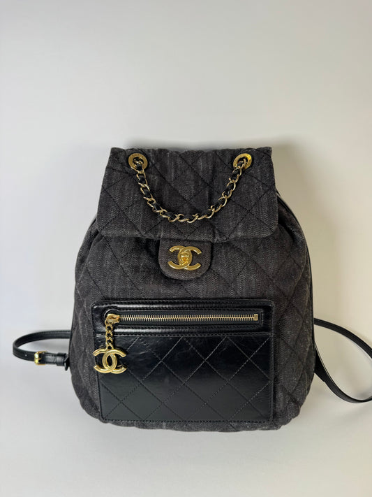 Chanel Quilted Denim Backpack