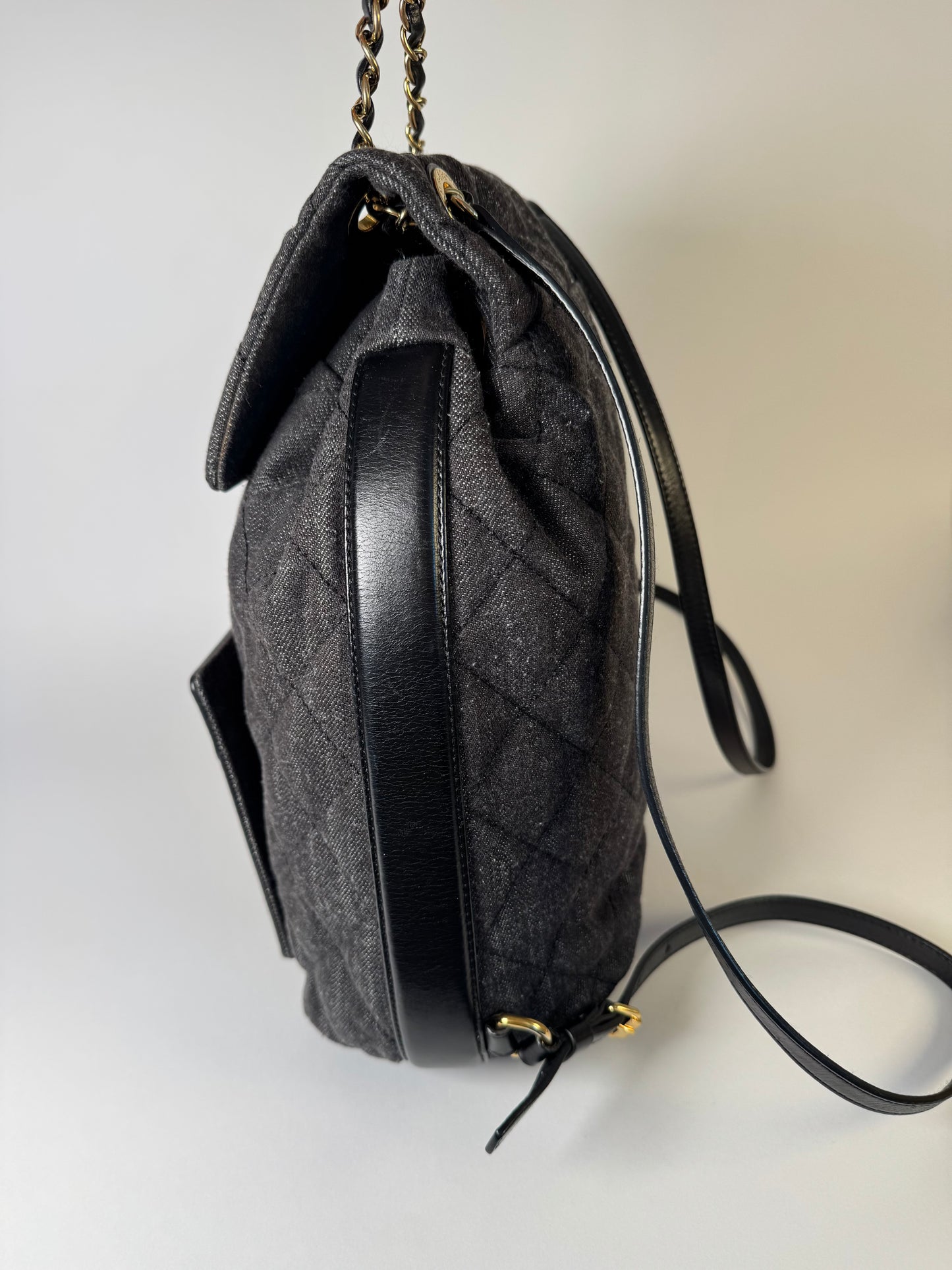Chanel Quilted Denim Backpack